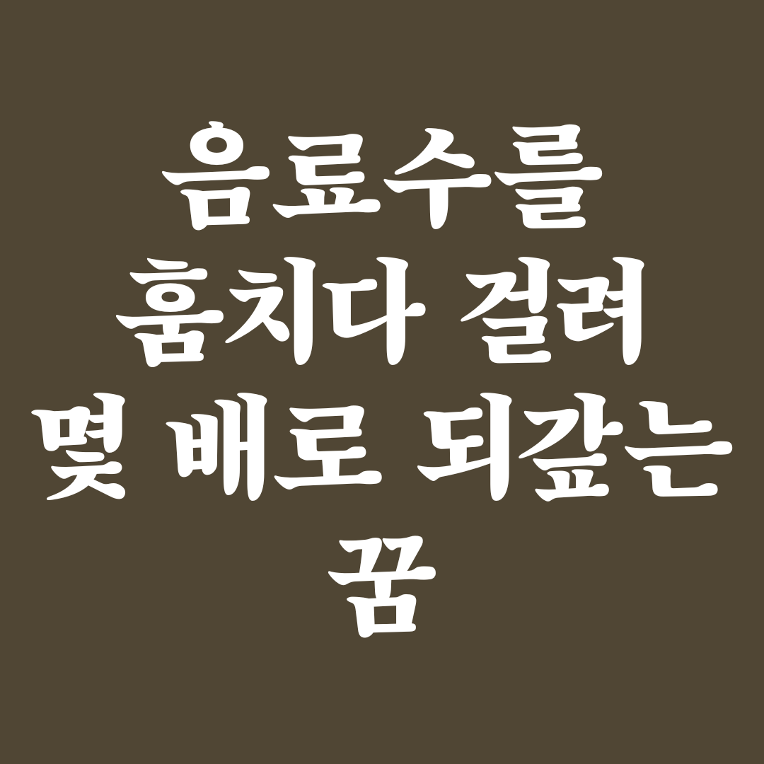 음료수 도둑질 꿈