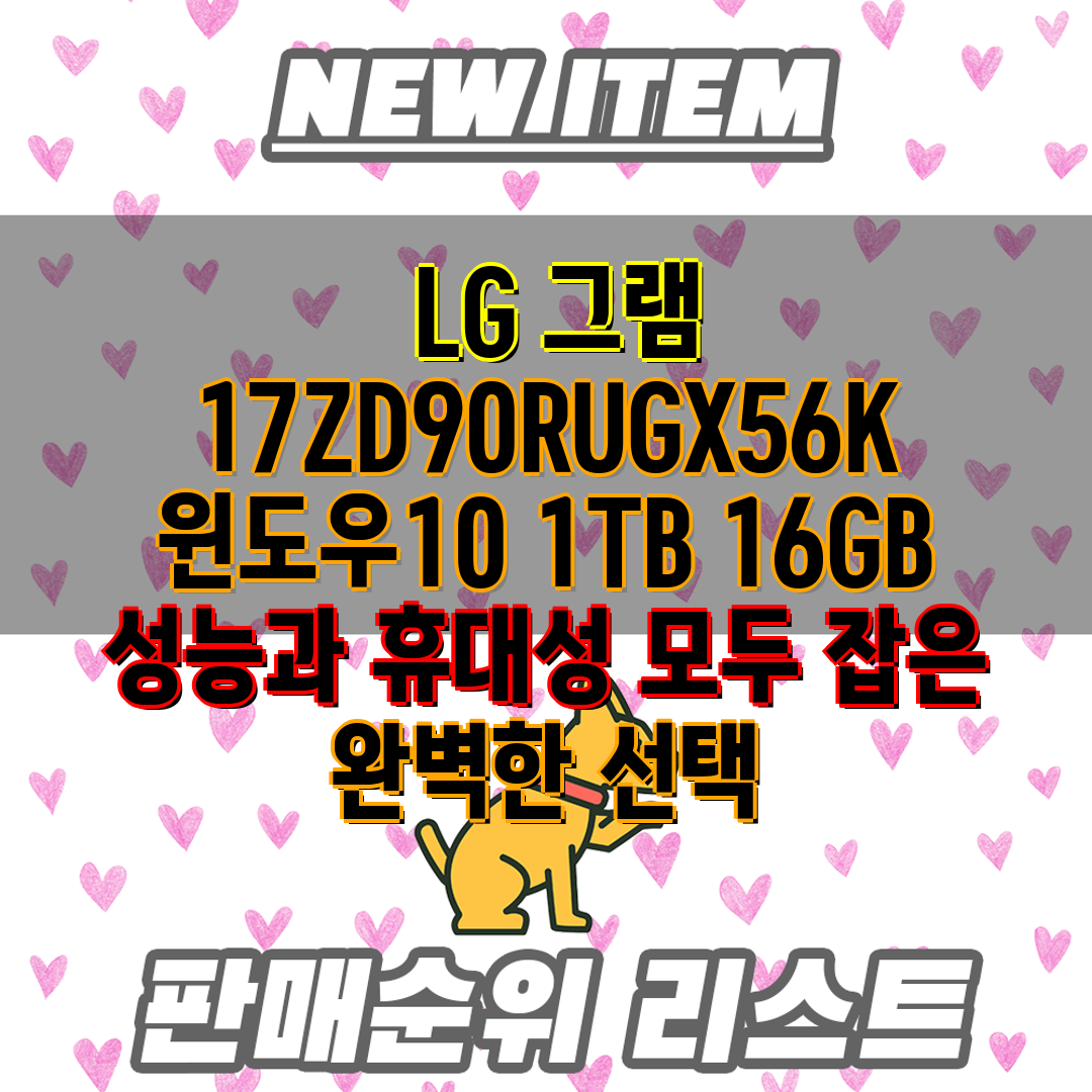  LG 그램 17ZD90RUGX56K 윈도우10 1TB