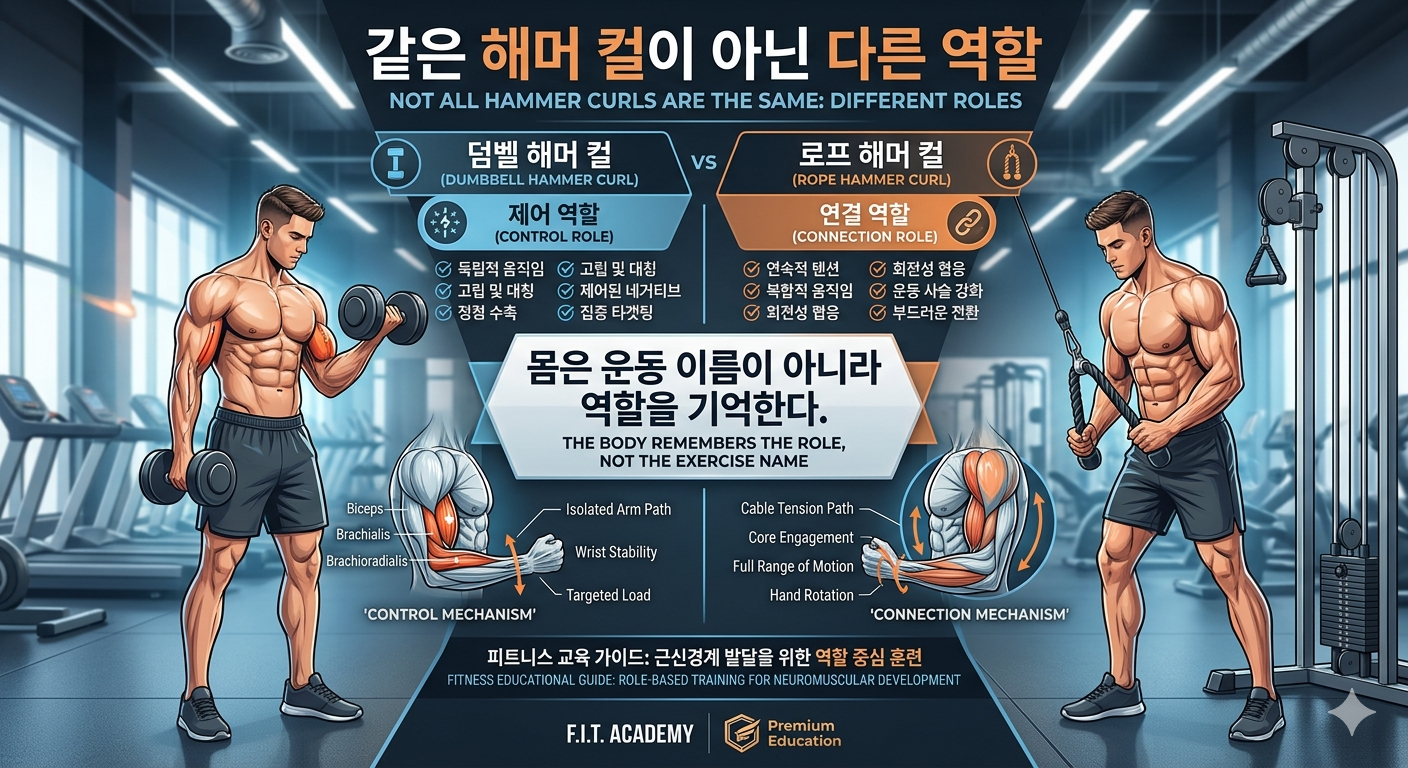 같은 해머 컬이 아닌 다른 역할