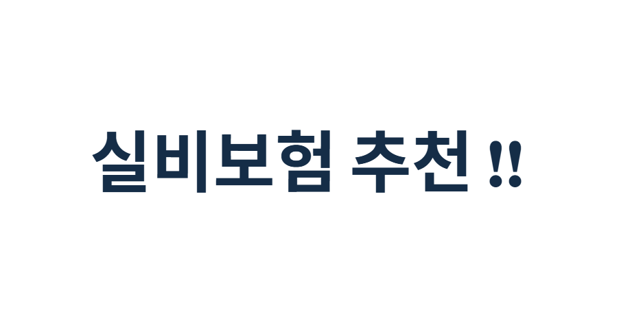 실비보험 추천