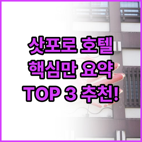 삿포로 여행객 필독! 인기 호텔 TO..