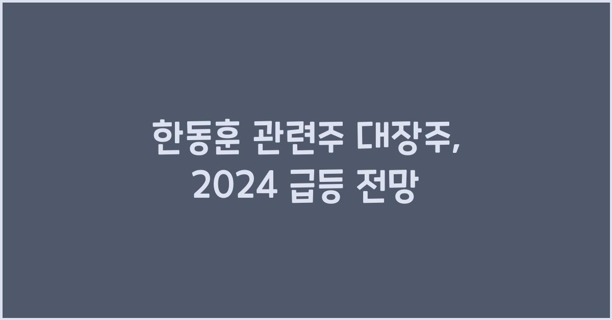 한동훈 관련주 대장주