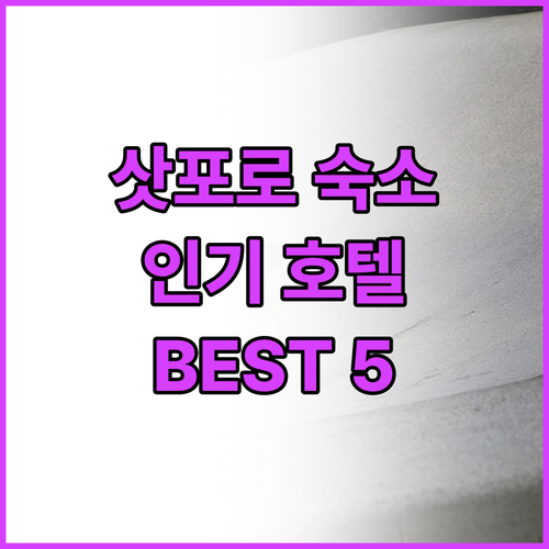 삿포로 여행객 필독 삿포로 인기 호텔..