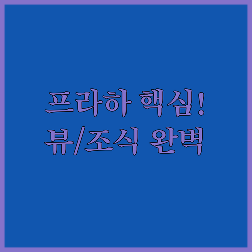 프라하 호텔 5곳 맞춤 추천 뷰 맛집..