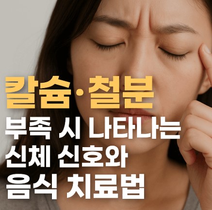 칼슘. 철분 부족시 나타나는 신체 신호 안내 사진