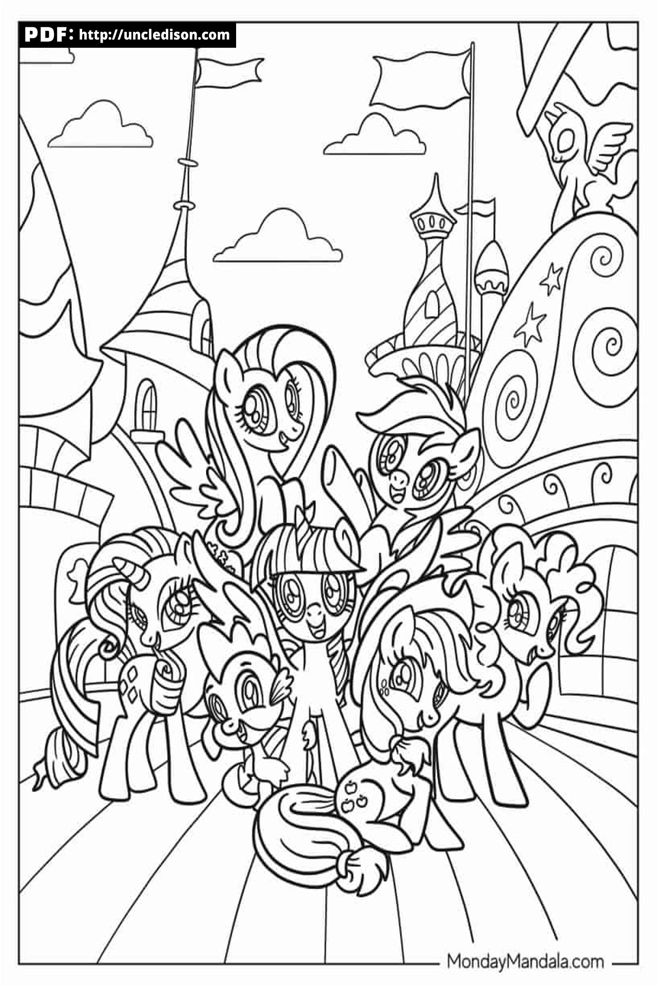 마이리틀포니 색칠공부 무료도안 My little pony coloring page