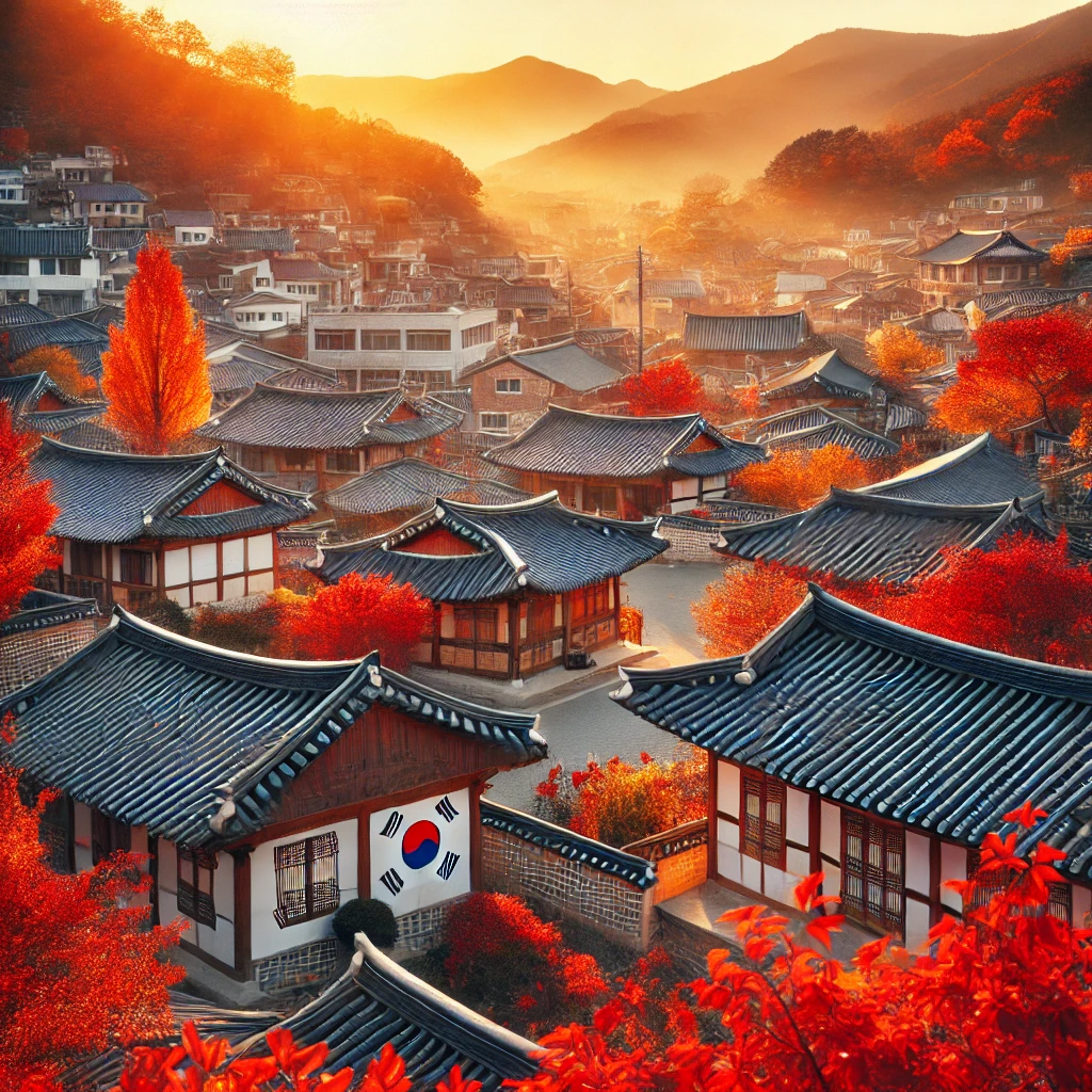 양림동 역사문화마을의 단풍과 전통 한옥