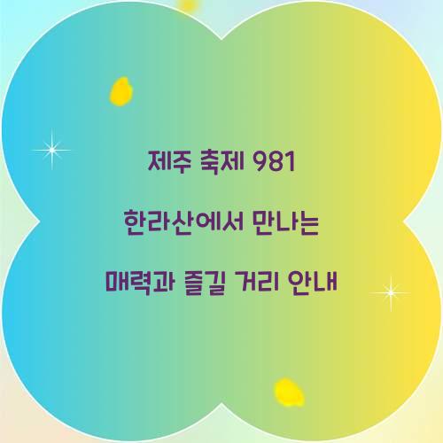 제주 축제 981 한라산