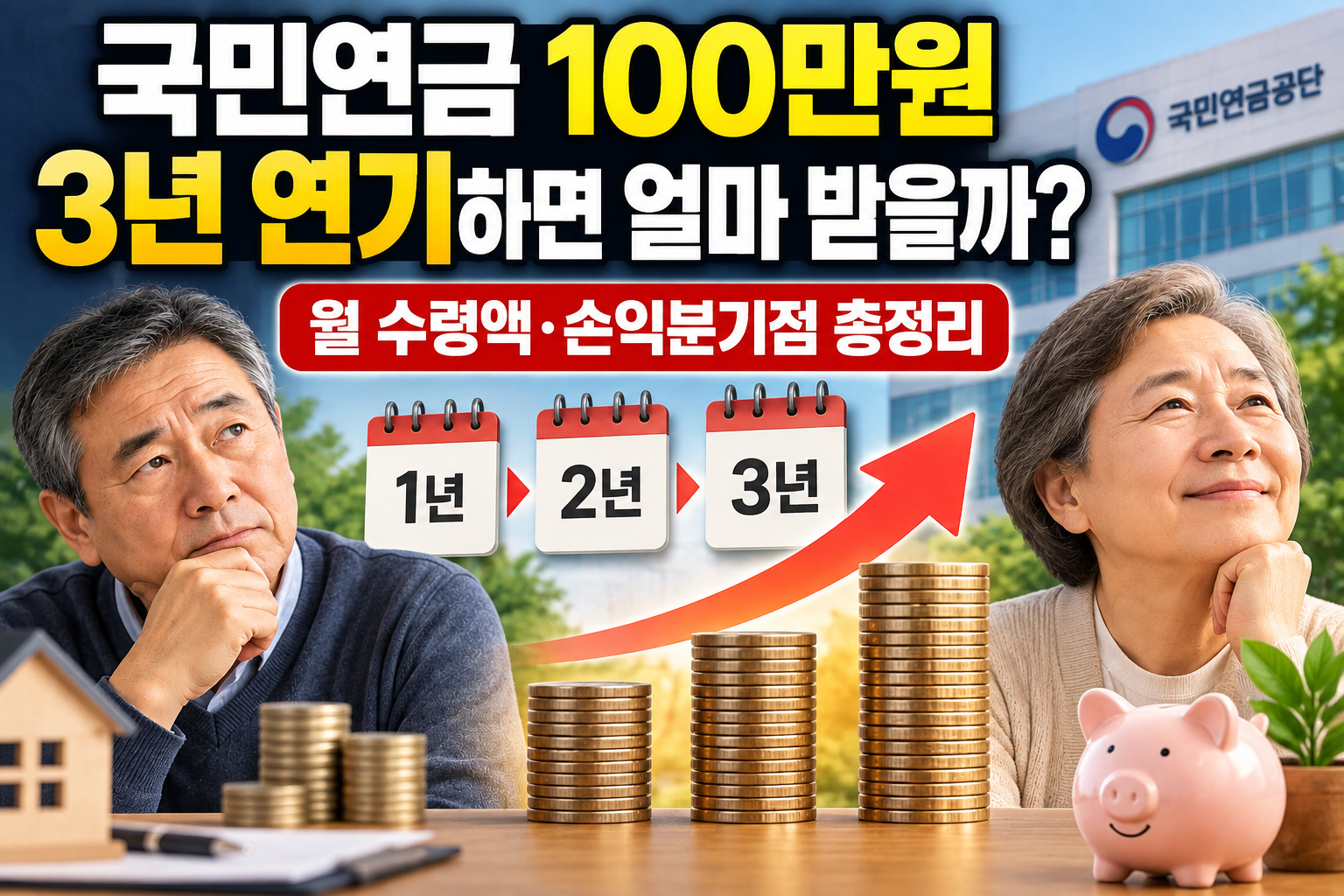 국민연금 100만원 3년 연기하면 얼마 받을까? 월 수령액&middot;손익분기점 총정리 관련 사진