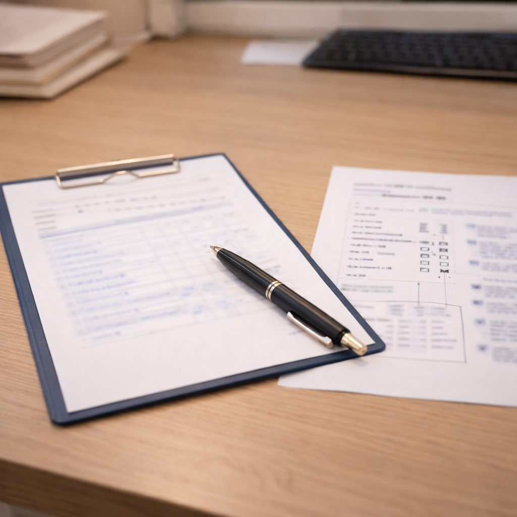 전립선비대증 평가와 검사를 상징하는 진료실 정물 이미지