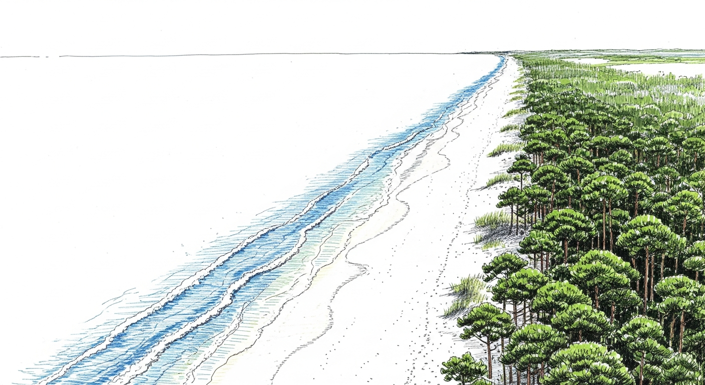 하얀 모래사장과 푸른 바다가 펼쳐진 망상해변