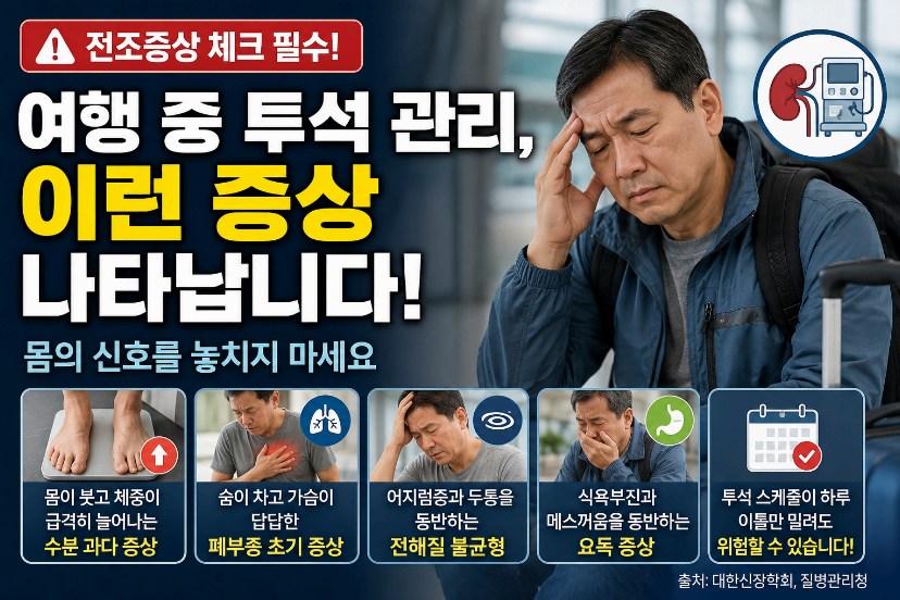 여행 중 투석관리 이런 증상 나타납니다.이미지사진
