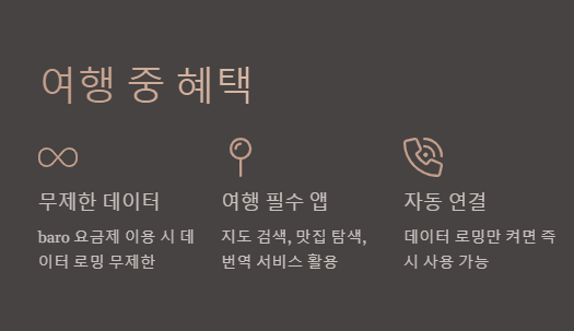여행 중 혜택