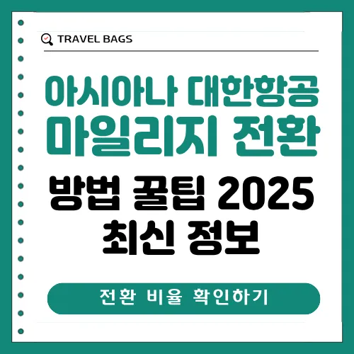 아시아나 대한항공 마일리지 전환 썸네일