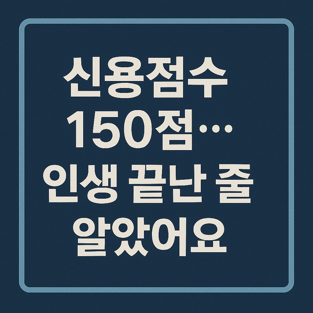 신용점수 150점에서 시작한 20대 무직자의 신용회복 경험담