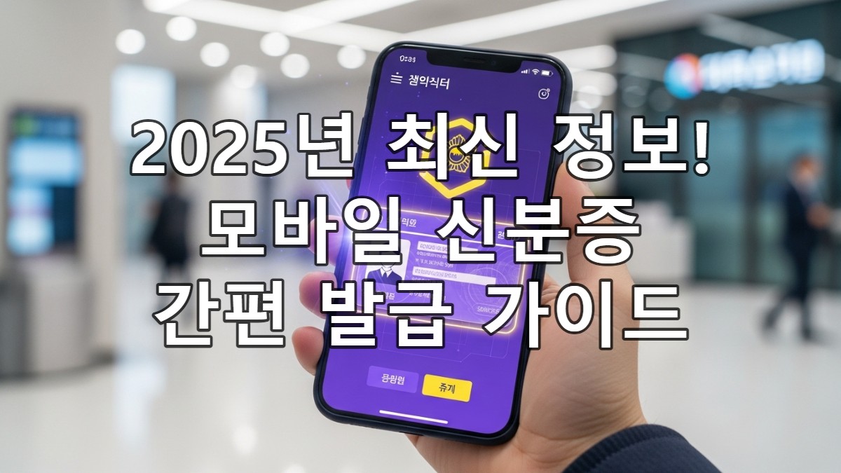 2025년 최신 정보!/모바일 신분증/간편 발급 가이드