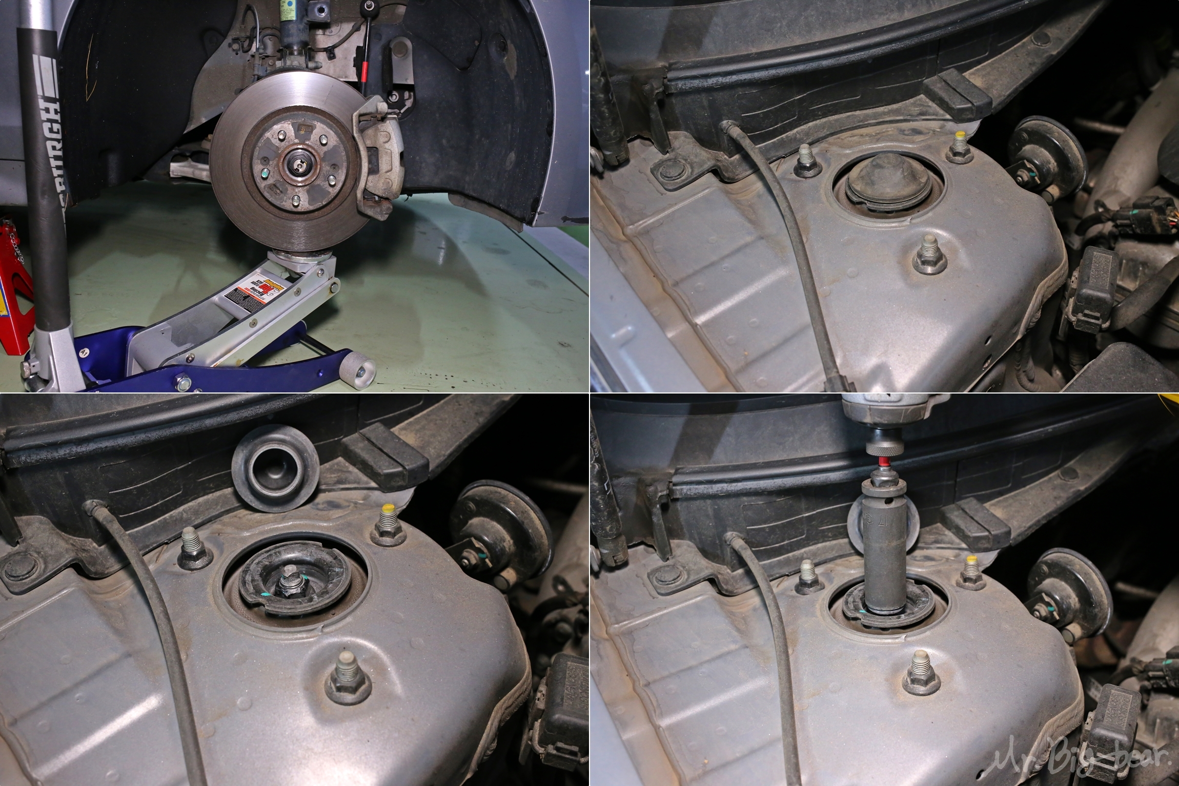 프론트 스트럿 상단 락너트 분리