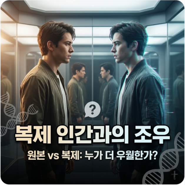 복제 인간과의 조우: 나와 똑같은 기억과 외모를 가진 복제 인간을 만났을 때, 원본인 나는 그보다 우월한 존재인가?