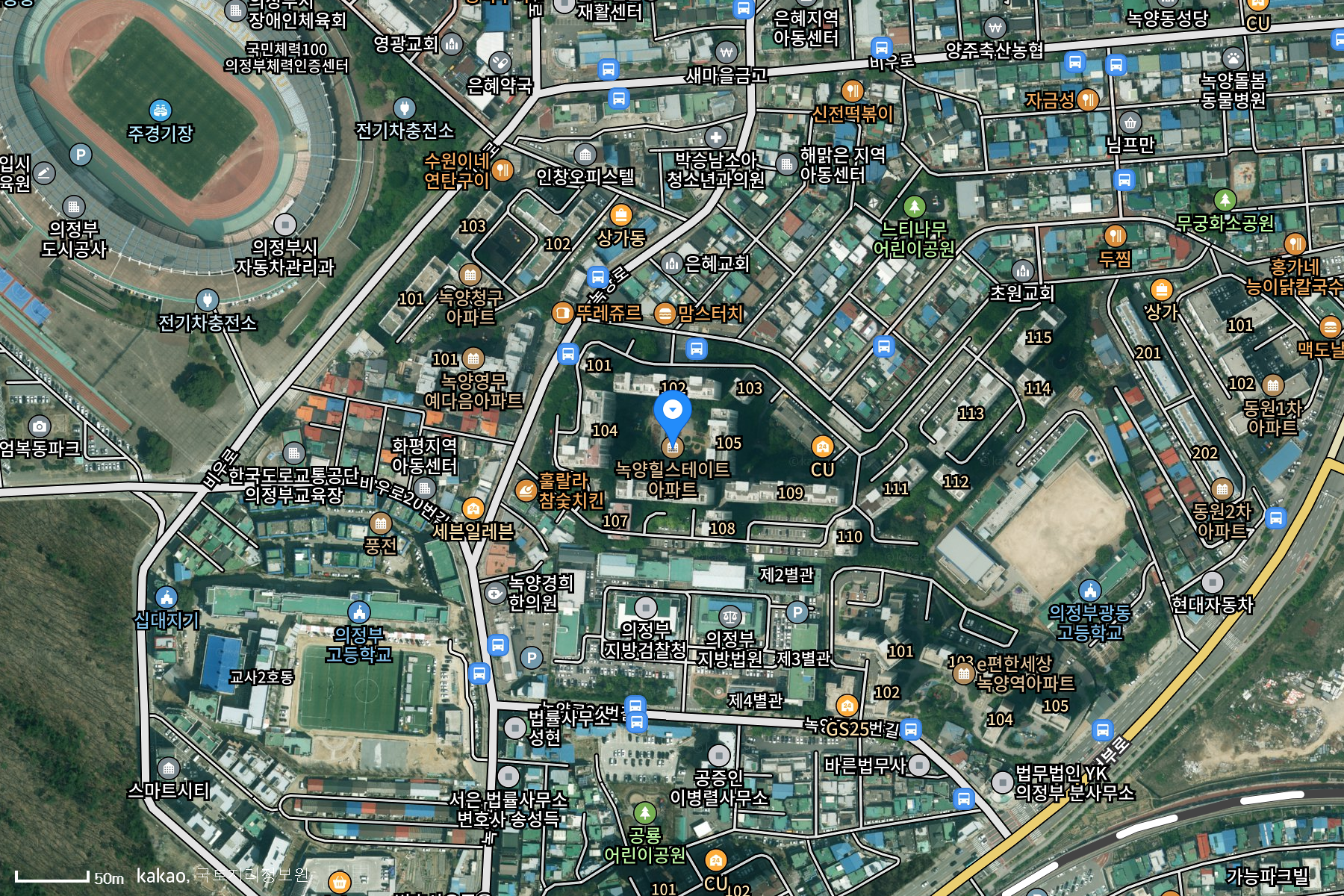 녹양힐스테이트 항공 전경