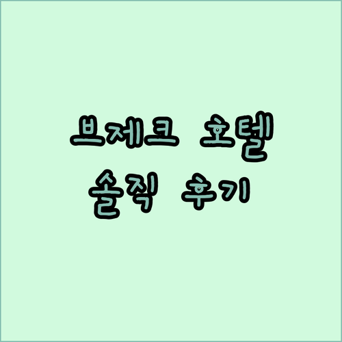 브제크 'B 호텔 센트럼 브레그' 숙..
