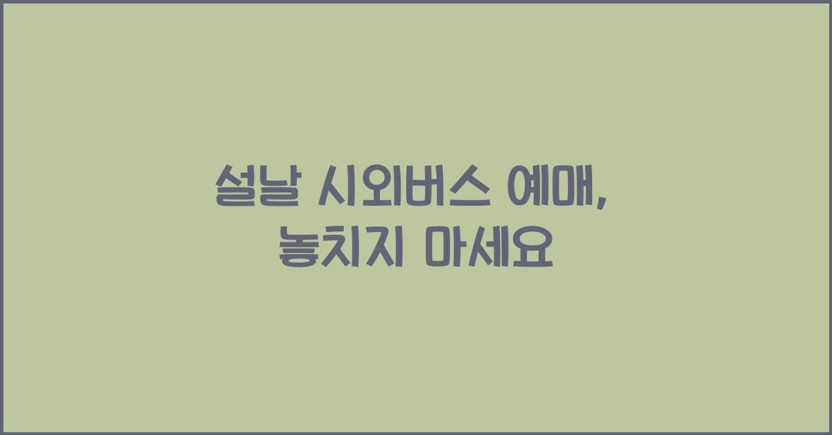 설날 시외버스 예매