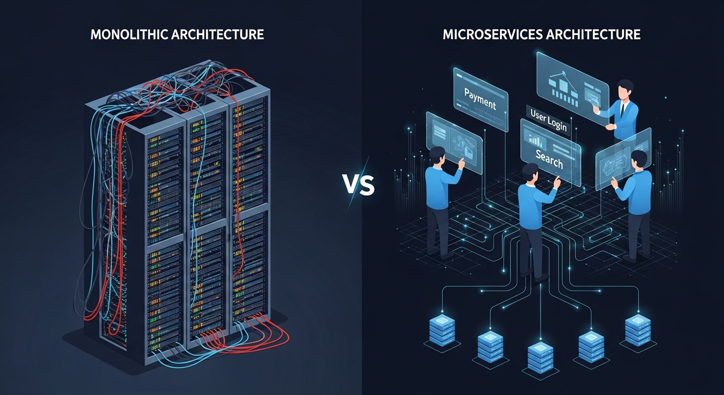 NONOLITHIC VS MICROSERVICES ARCHITECTURE
