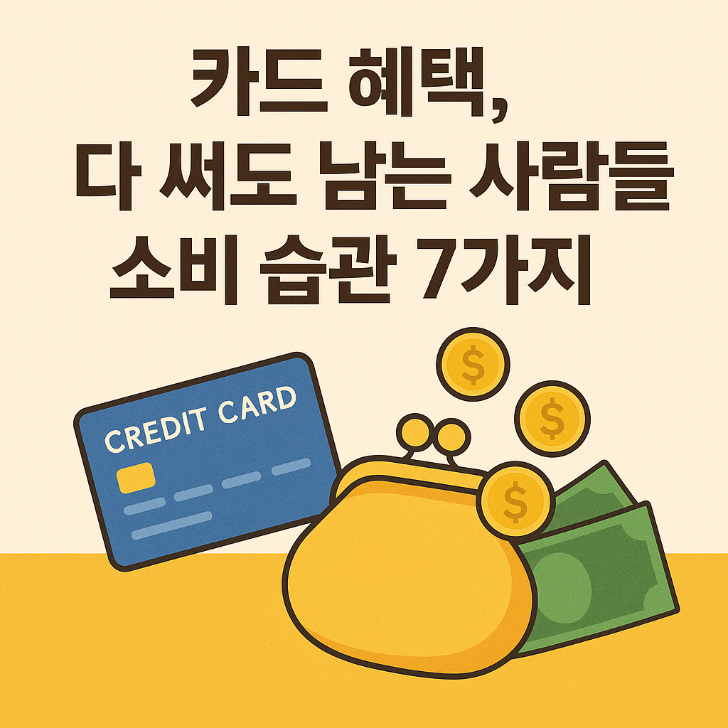 카드 혜택, 다 써도 남는 사람들의 소비 습관 7가지