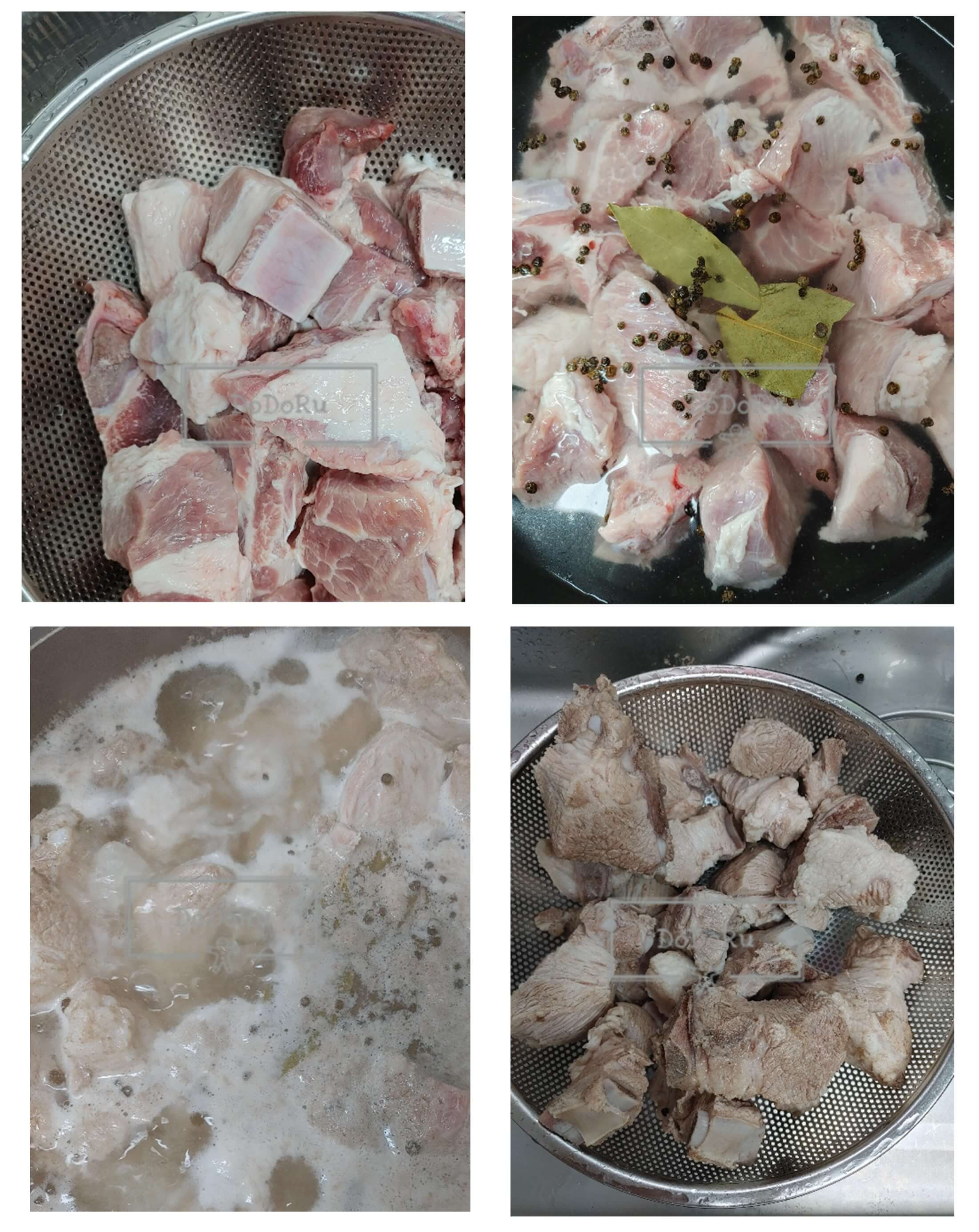 돼지갈비-핏물-빼기-&-데치기