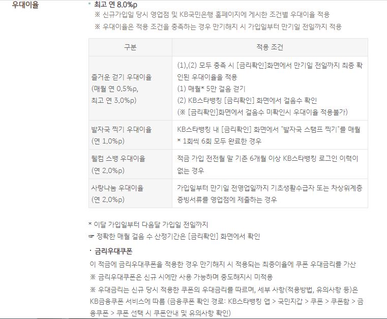 KB국민은행 온국민 건강적금 골든라이프 가입조건 금리 혜택