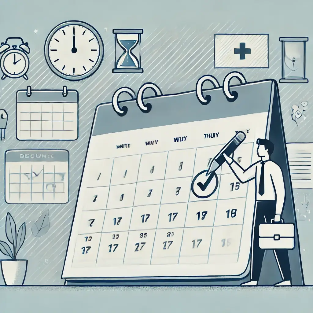 의료 정책 변화에 대비해 계획을 세우는 사람의 일러스트.