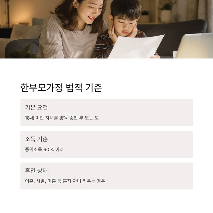 한부모가정 지원금 자격조건 혜택 신청방법 요약 이미지