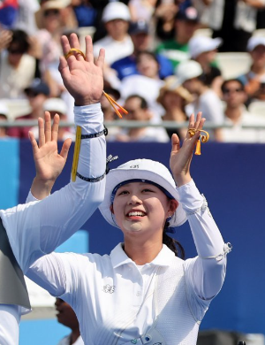 양궁 국가대표 선수 코오롱 모자