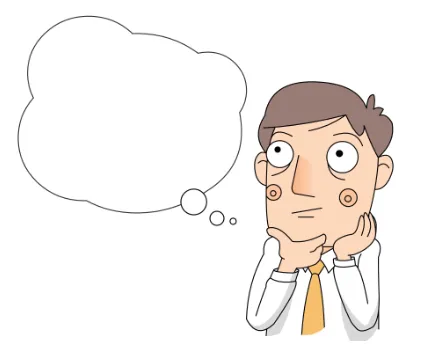 무언가 생각 중인 직장인 남성 (말풍선)