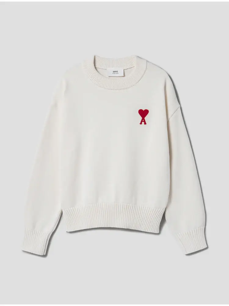 아미 스웨터 남녀 공용 화이트 정면