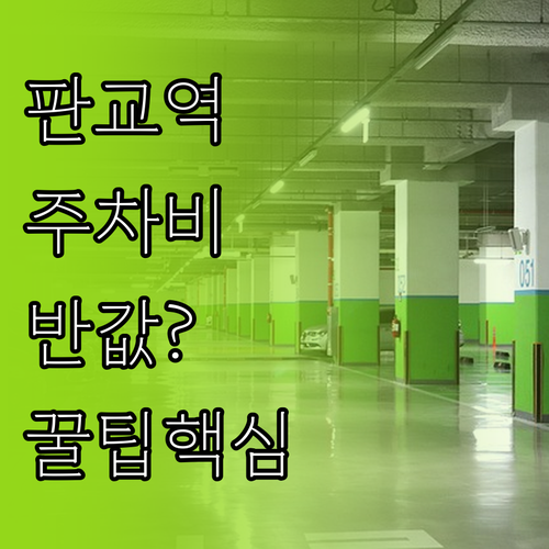판교역 근처 공영주차장 위치별 요금 ..
