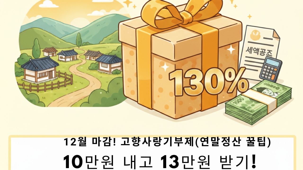 10만원 내고 13만원 받는 고향사랑기부제 혜택 총정리 (12월 마감)