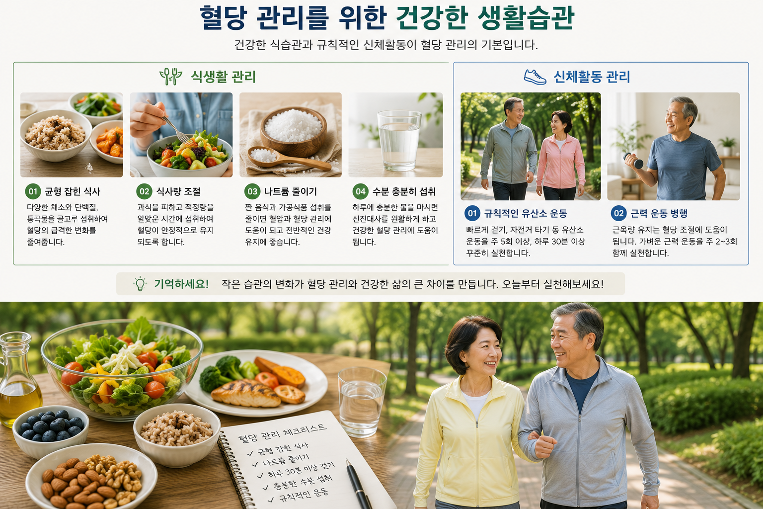 혈당 관리를 위한 식생활과 신체활동