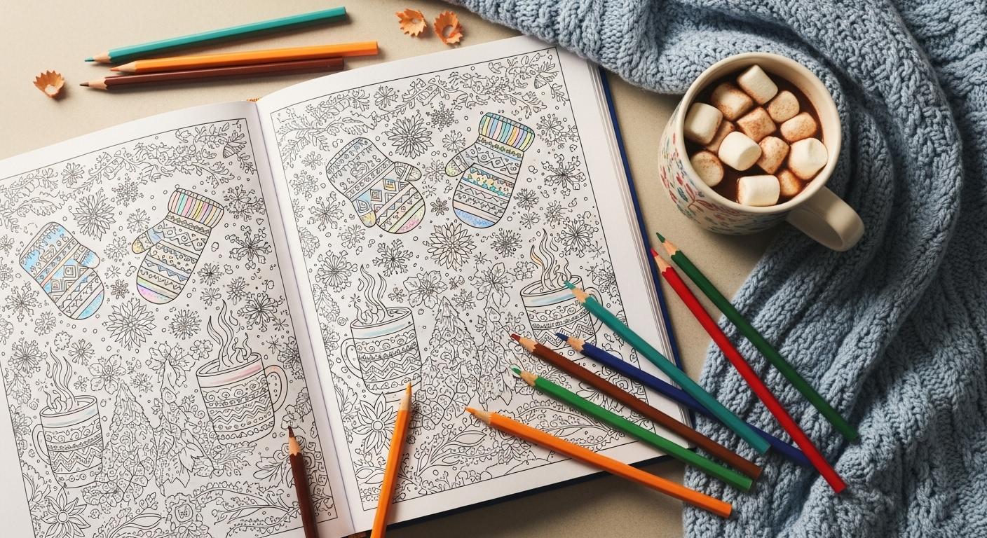 겨울 이불 컬러링북