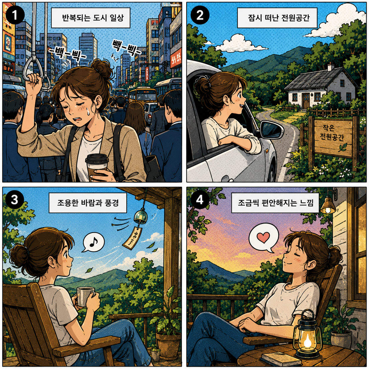 반복되는 도시의 일상에서 벗아나 전원속에 나만의 공간에 오면 편안해지는 느낌