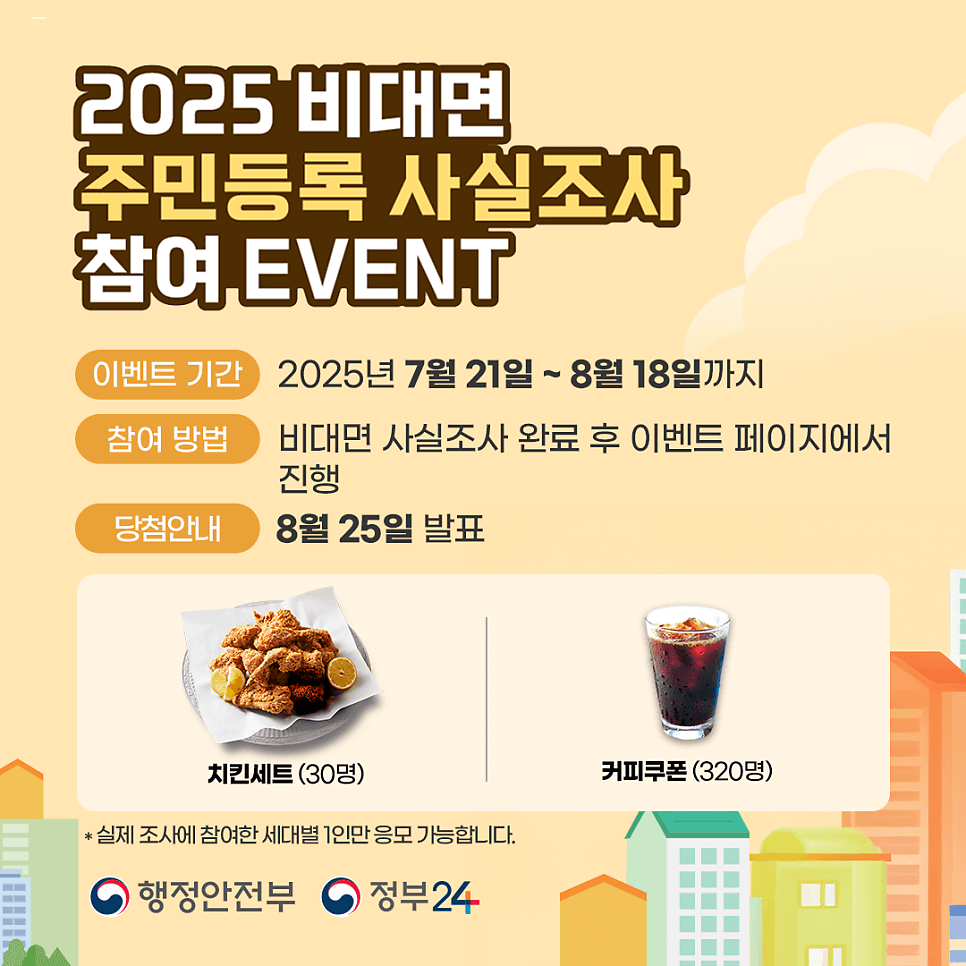 2025 주민등록 사실조사 기간 및 비대면 참여 방법