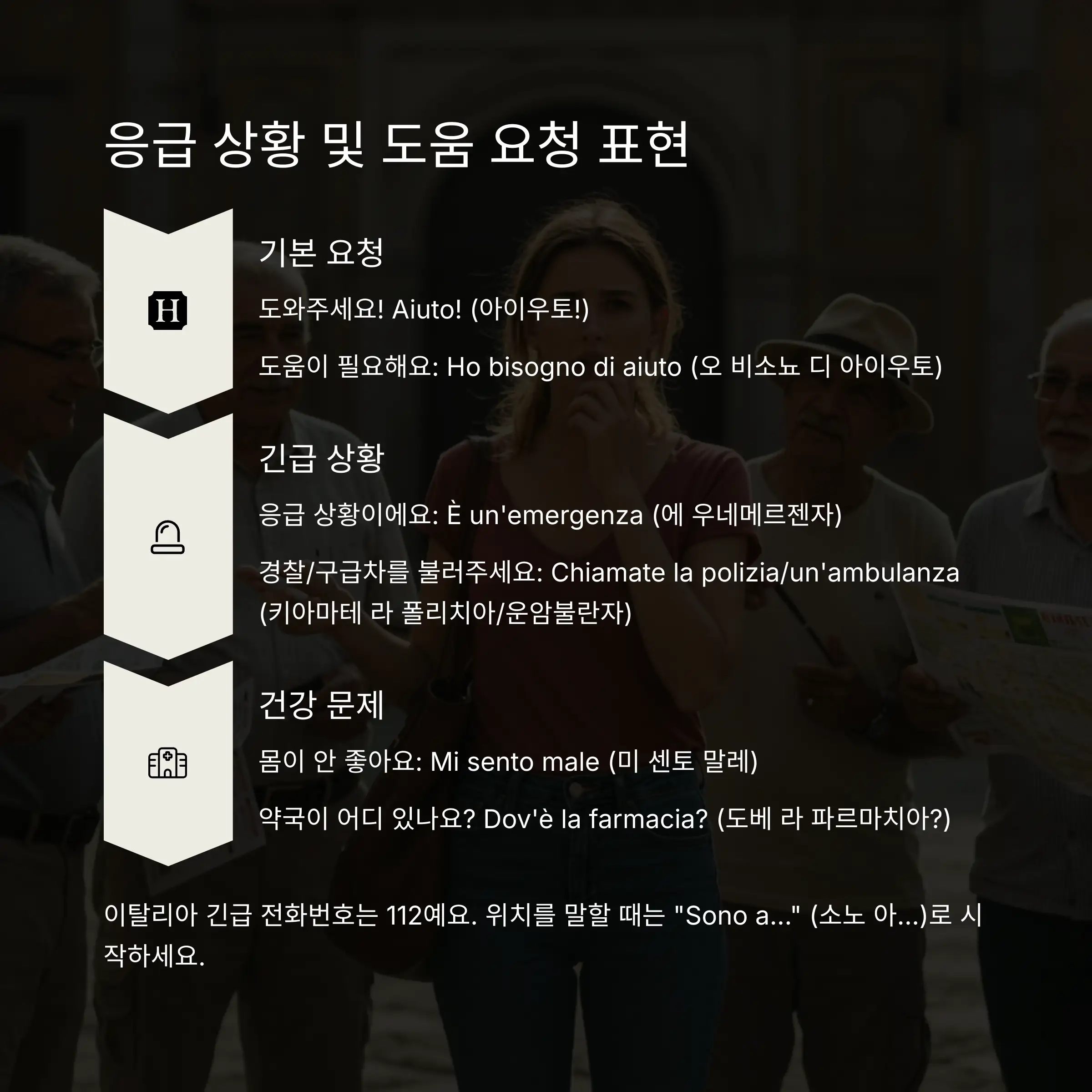 🆘 응급 상황 및 도움 요청 표현