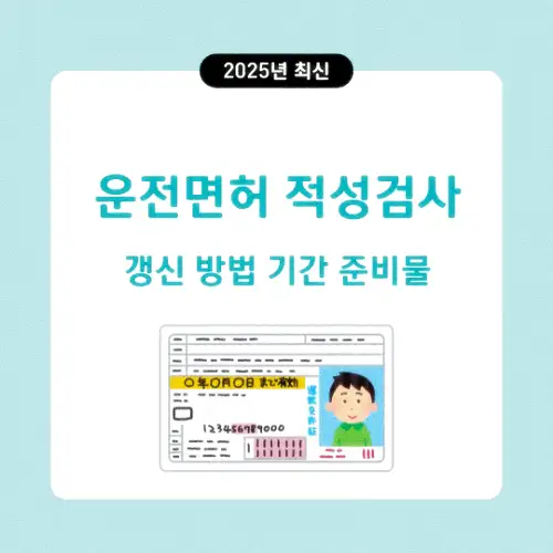 운전면허 적성검사 갱신 방법 기간 준비물
