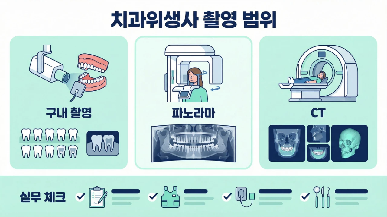 치과위생사 촬영 범위 구내 촬영 파노라마 CT 실무 체크 보조이미지