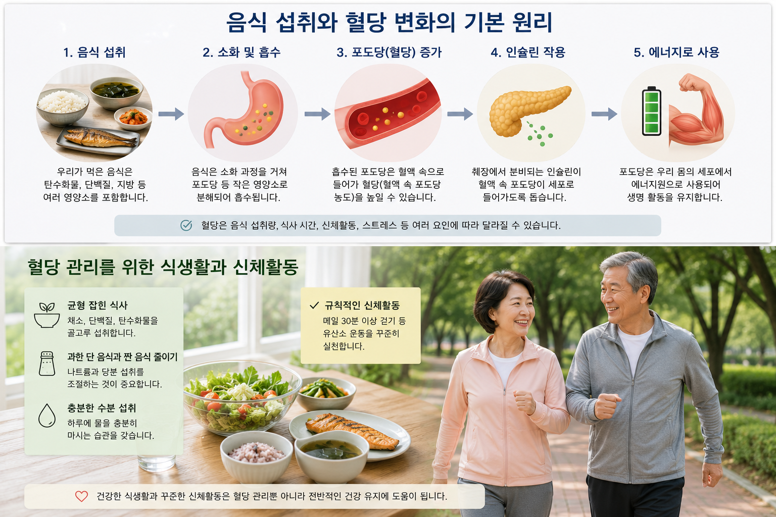 음식 섭취와 혈당 변화의 기본 원리
