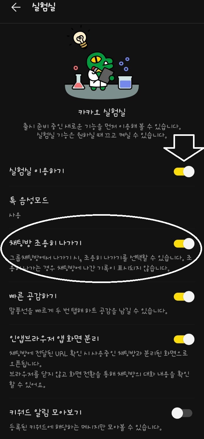 카카오톡 단톡방 조용히 나가는 법 5