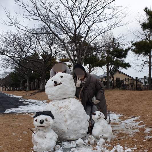 제주도 한달살기 4인가족 눈사람 만들기