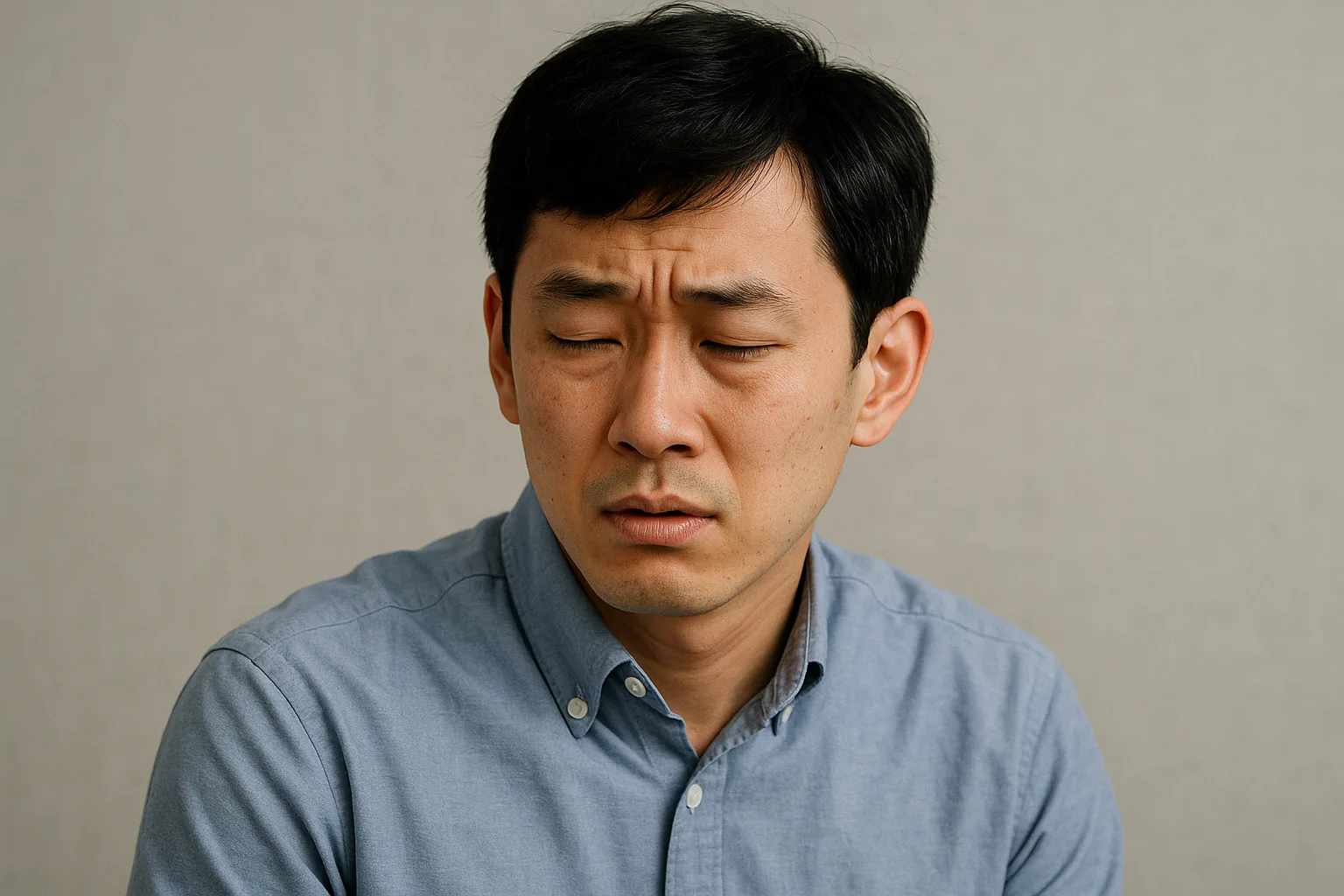 상대방과 눈을 마주치기 어려워 시선을 피하고 자꾸 눈을 깜빡이는 사람