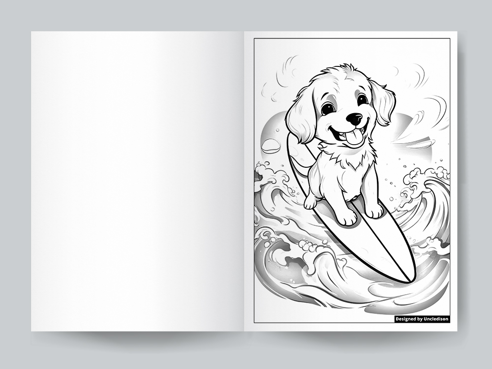 색칠공부도안 귀여운 동물 강아지 캐릭터 어른 어르신