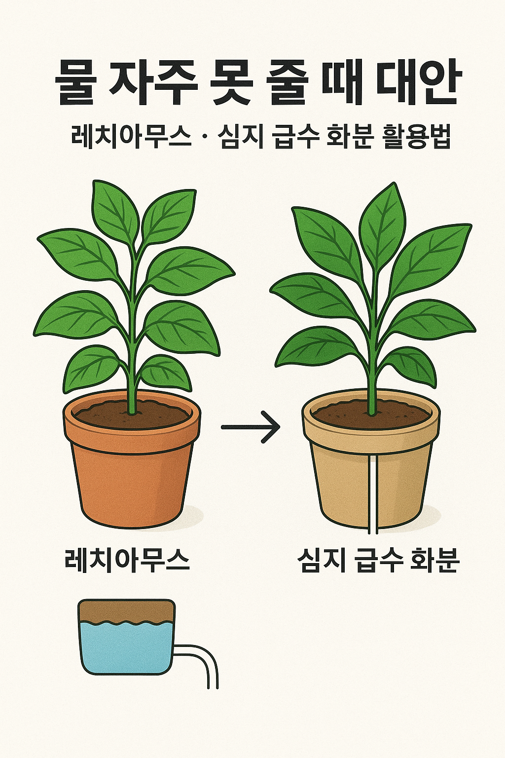 화분에 물 자주 못 줄 때 대안