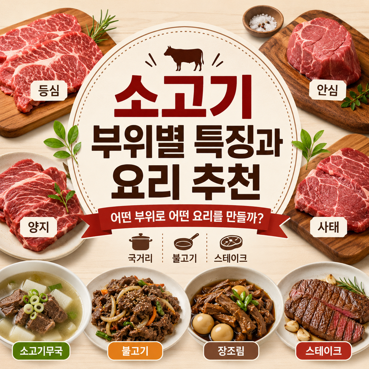 소고기 부위별 특징과 요리